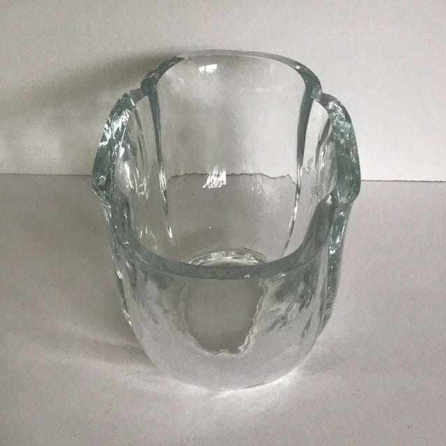 Antique art glass lotus bow, Beautiful wavy glass that catches the light in a profusion of color.