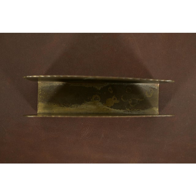 1920s Roycroft Arts & Crafts Brass Finished Hammered Copper Letter Rack For Sale - Image 5 of 12