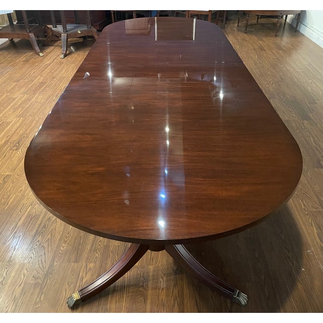 Traditional Oval Mahogany Dining Table by Leighton Hall - Showroom Sample | Chairish
