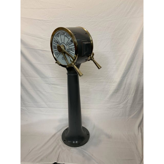 American Circa 1945 Engine Order Ships Telegraph For Sale - Image 3 of 12
