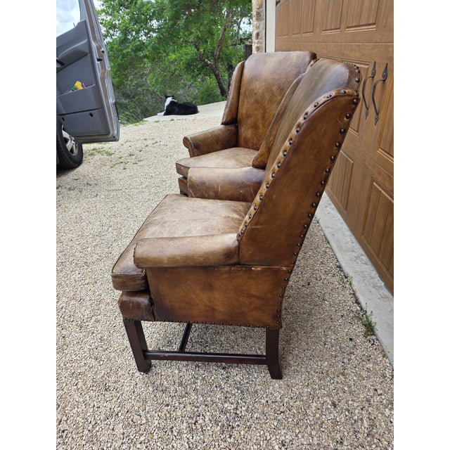 Pair of Henredon Leather Armchairs For Sale - Image 16 of 18