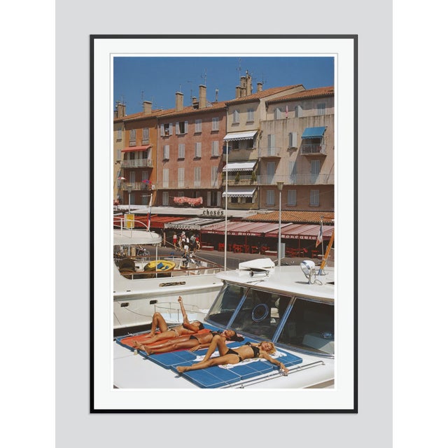 Modern Saint-Tropez 1971 by Slim Aarons Framed C-Print For Sale - Image 3 of 3