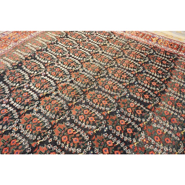 1860s Navy Paisley Antique Antique n.w. Persian Carpet 6' X 13' Knotted Wool Rug For Sale - Image 9 of 11