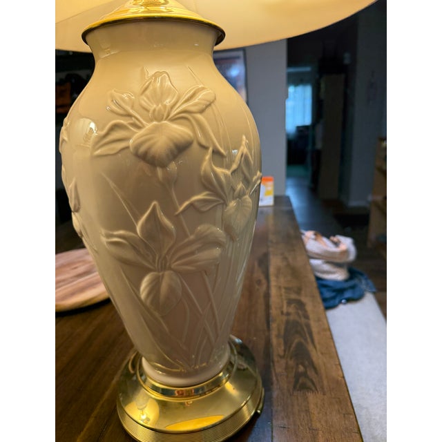 1990s Lenox Iris Table Lamps - a Pair For Sale - Image 9 of 15