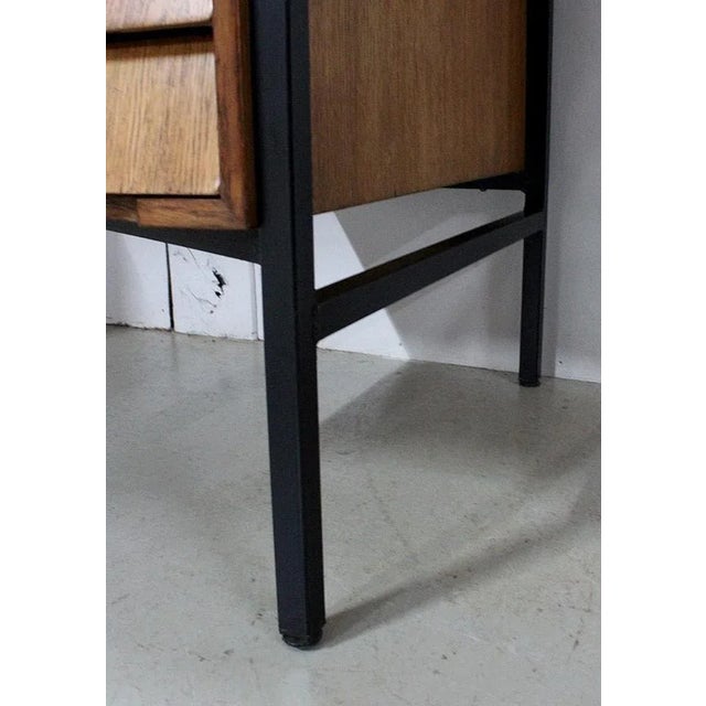 Oak Veneer Desk with Metal Legs, 1940s For Sale - Image 11 of 18
