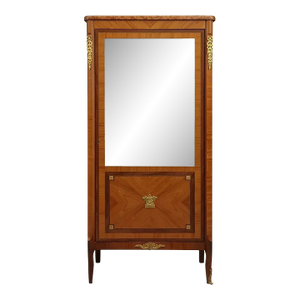 Antique Louis XVI Style Mirrored Vitrine Display Cabinet