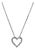 0.23ctw Diamond Open Heart Pendant Necklace 14k White Gold 18.25" Rope Chain For Sale