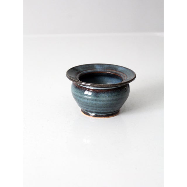 Ceramic Vintage Handmade Studio Pottery Flower Frog Vase For Sale - Image 7 of 11
