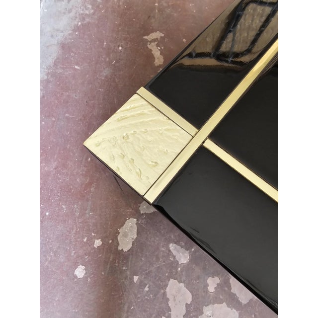 1970s Black Lacquer Coffee Table attributed to Pierre Cardin, 1970s For Sale - Image 5 of 6