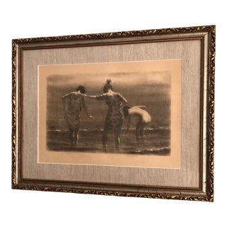 Joseph Hirsch (1910 - 1981) "September Morn" Variant Signed / Numbered C.1960s For Sale