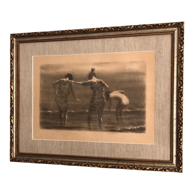 Joseph Hirsch (1910 - 1981) "September Morn" Variant Signed / Numbered C.1960s For Sale