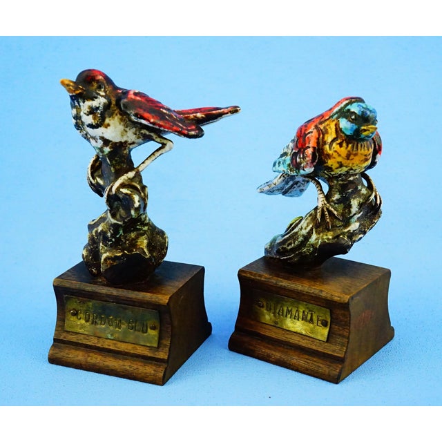 Measurements: cordon bleu canary: height: 14 cm; width: 7 cm; depth: 6.5 cm; diamante canary: height: 12.5 cm; width: 7.5...
