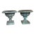 Vintage Pair French Country Cast Iron Verdigris Green Garden Urns Planters Set For Sale
