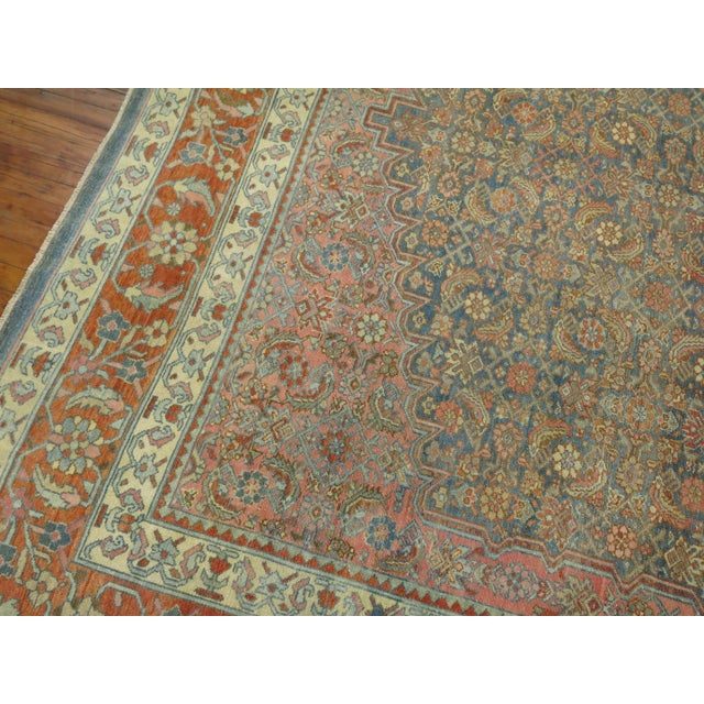 Pink Early 20th Century Zabihi Collection Oversize Persian Bibikabad Rug - 10'8" x 16'7" For Sale - Image 8 of 10