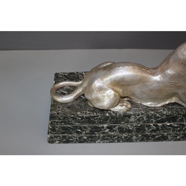 1930s Silver-Plated Bronze Lioness, 1930s For Sale - Image 5 of 16