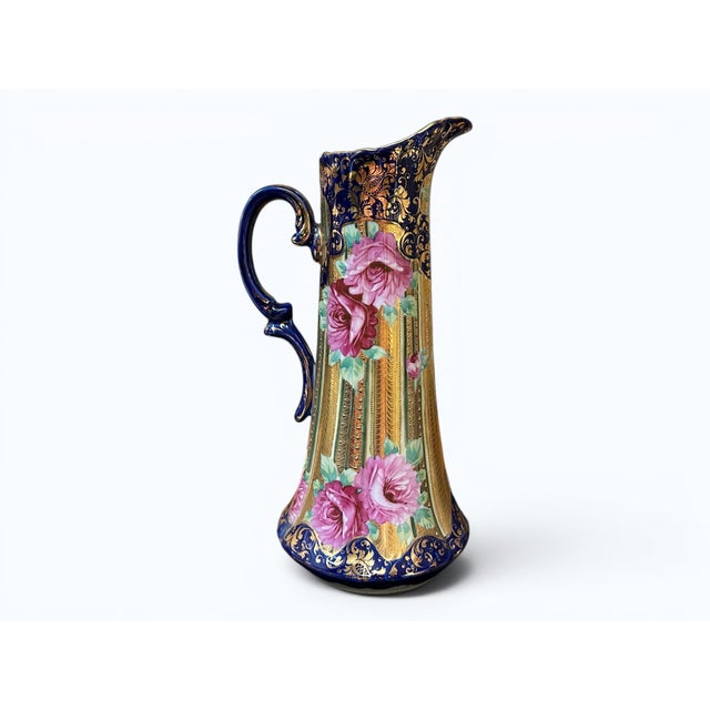 Japanese Japanese Nippon Morigage Porcelain Tankard, 16" Tall, Ca 1910 For Sale - Image 3 of 11