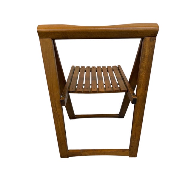 1960s Mid-Century Modern Slatted Walnut Folding Dining Chairs - Set of 4 For Sale - Image 5 of 6