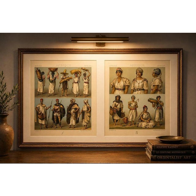 North African Costumes & Figures, Racinet Afrique Plates, Set of 2, 1888 A striking pair of original chromolithographs...