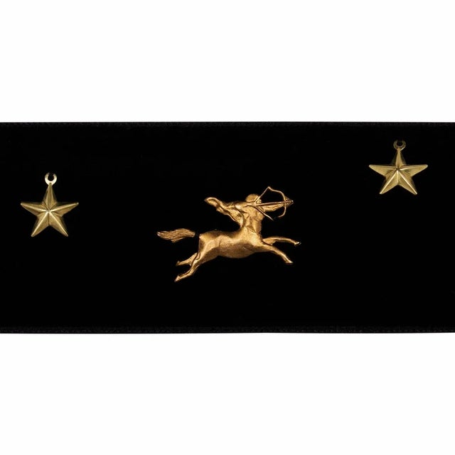 Mid-Century Modern Schumacher x Charlap Hyman & Herrero / Pilar Almon Carmen Velvet Tape Trim in Black For Sale - Image 3 of 5