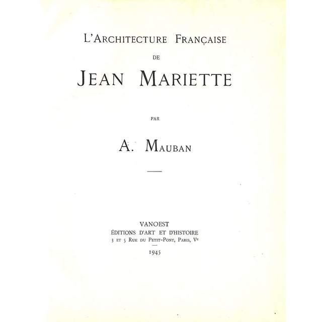 "L'Architecture Francaise De Jean Mariette" 1945 Mauban, A. For Sale - Image 4 of 12