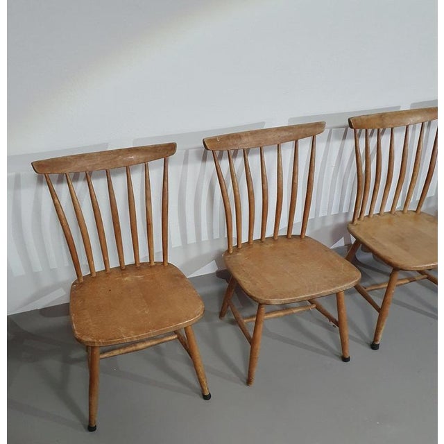 Scandinavian Birch Chairs from Åkerblom, Sweden, Set of 4 For Sale - Image 3 of 18