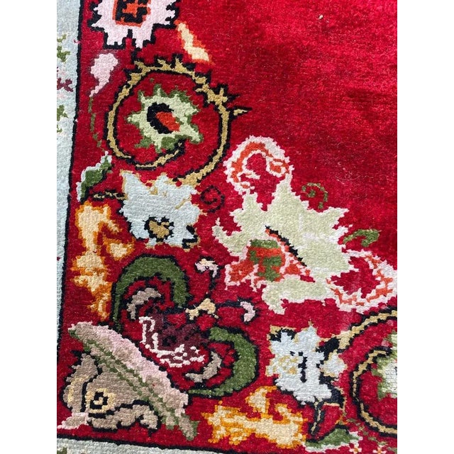 Small Vintage Silk Turkish Rug For Sale - Image 11 of 15