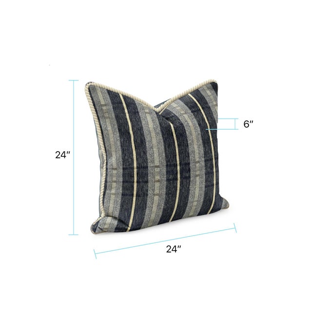 Textile Roper Midnight Down Filled 24x24 Pillow For Sale - Image 7 of 9