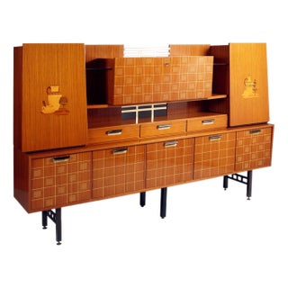 Sideboard in Veneered Rosewood with Maple Inlay, 1960s For Sale