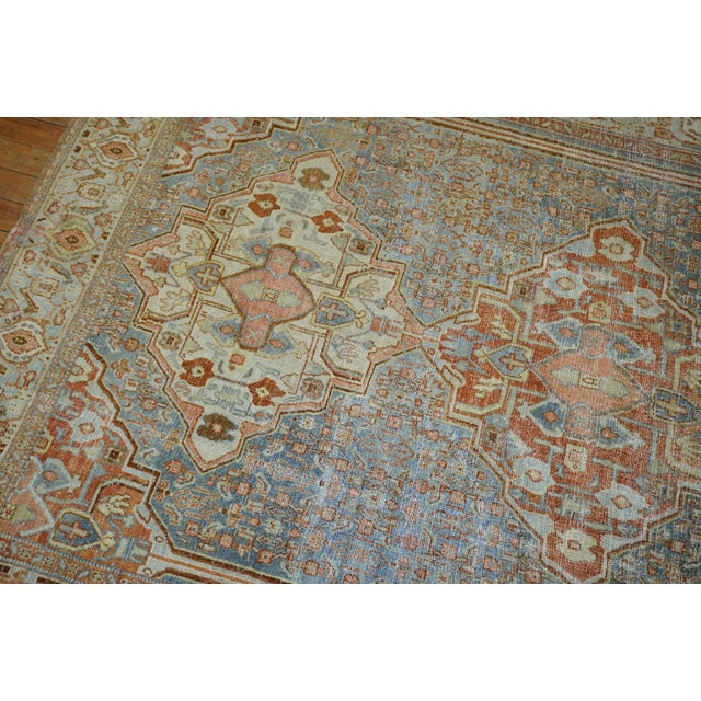 19th Century Sky Blue Antique Senneh Rug 4'7'' X 6'6'' For Sale In New York - Image 6 of 13