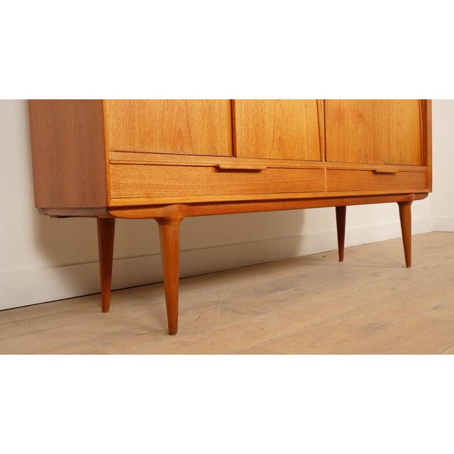 Vintage Danish Teak Highboard by Gunni Oman for Omann Jun Mobelfabrik For Sale - Image 13 of 17