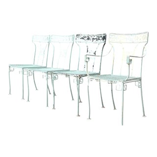 Vintage Meadowcraft Greek Key Outdoor Dining Chairs - Set of Four For Sale