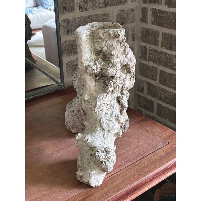 Mid-Century French Faux Bois Concrete Tree Stump Planter in Sculptural Burl Form For Sale - Image 9 of 17