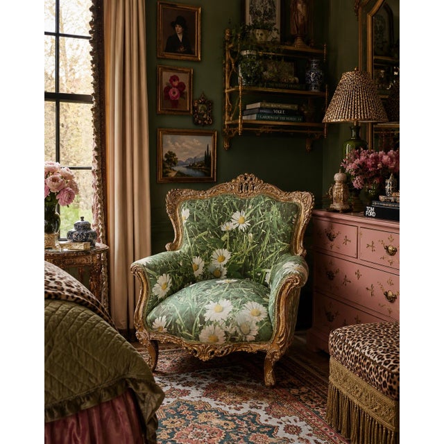 Embrace the art of layered maximalism with this show-stopping, vintage Rococo-style bergere armchair. Combining the...