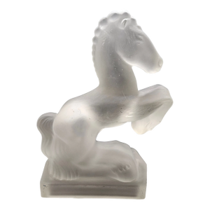 Vintage Horse Satin Glass Sculpture Art Deco