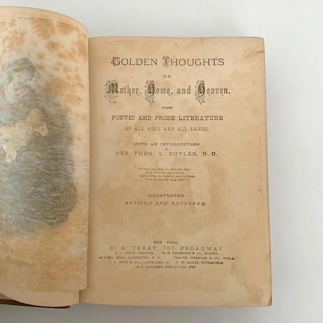 Arts & Crafts 19th Century Golden Thoughts on Mother Home and Heaven Book For Sale - Image 3 of 10