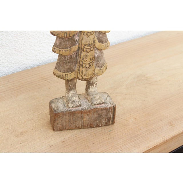 Teal Antique Burmese Standing Nat Spirit Statue For Sale - Image 8 of 9