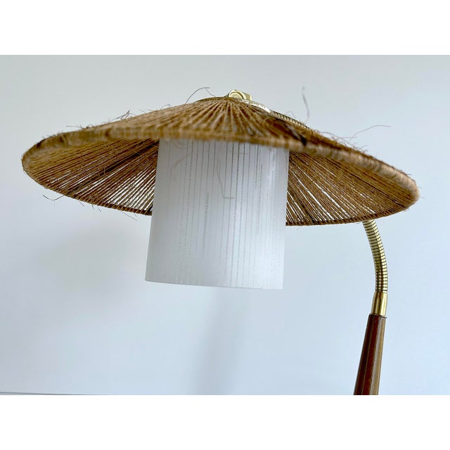Metal Vintage Desk Lamp in Sisal and Wood from Temde, 1960s For Sale - Image 7 of 14