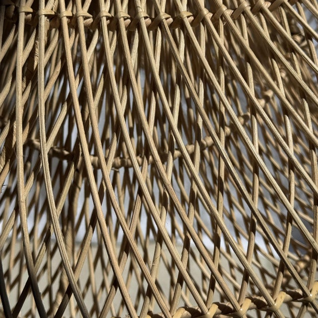 Beige Vintage Hanging Lamp in Rattan, 1980s For Sale - Image 8 of 10