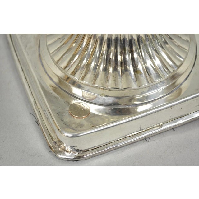 Late 20th Century Regency Style Silver Plated Scalloped Pedestal Punch Bowl Champagne Ice Bucket For Sale - Image 9 of 16