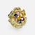 18k Yellow Gold Diamond & Multicolor Sapphire Flower Earrings by Designer Adler For Sale In New York - Image 6 of 8