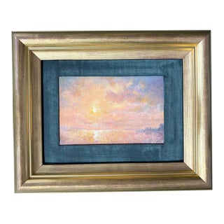 2025 Mary Veiga Oil Painting of a Sunset, After Turner No. 1, in Custom Italian Frame For Sale