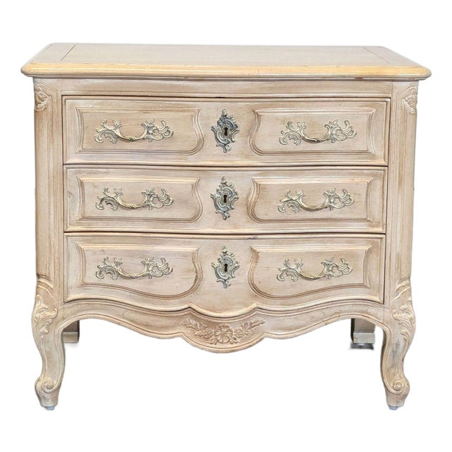 Vintage Henredon French Provincial Three Drawer Nightstand For Sale
