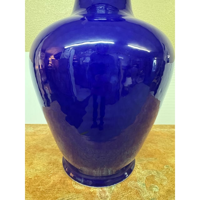 Ceramic Martino Interiors Chinese Porcelain Vase, Cobalt Blue For Sale - Image 7 of 12