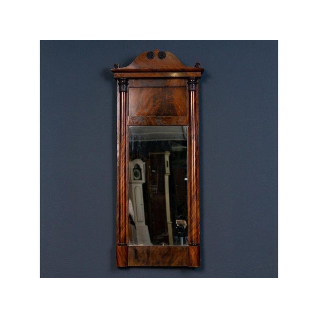 Wood Biedermeier Wall Mirror with Mahogany Frame For Sale - Image 7 of 7