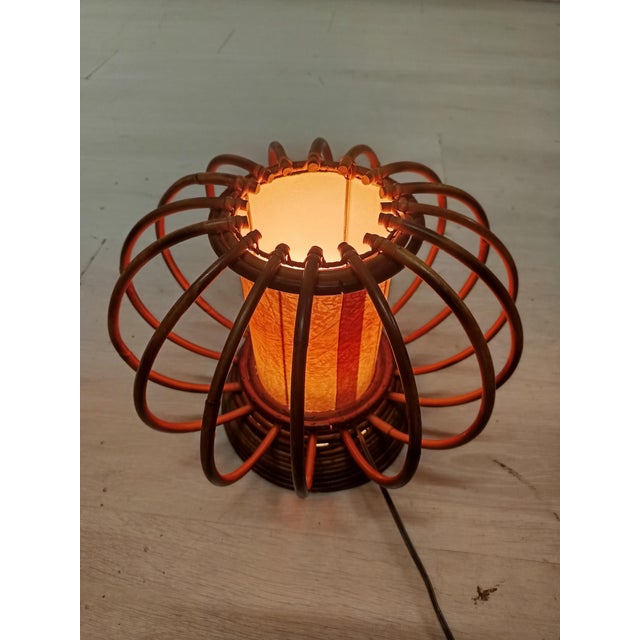 Vintage Rattan Table Lamp, 1950s For Sale - Image 3 of 15
