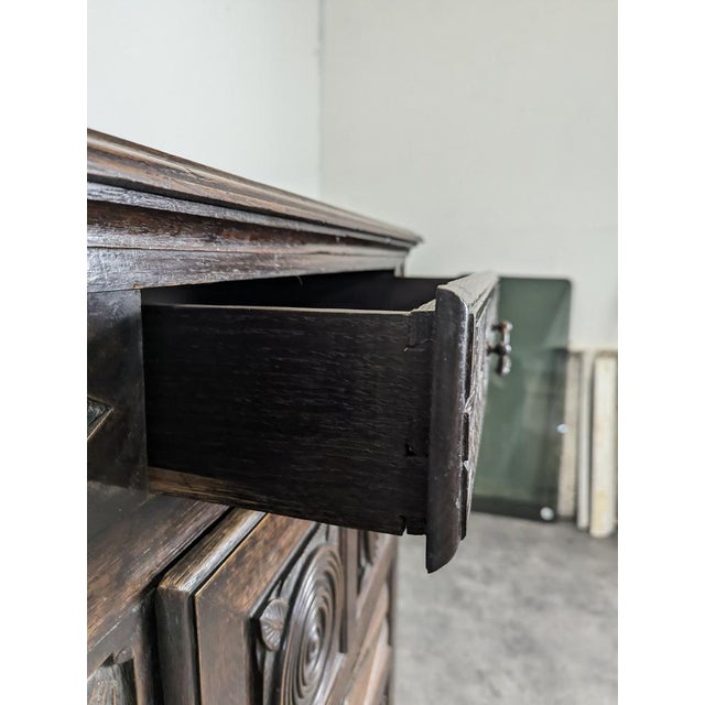 Wood Brutalist Buffet in the style of Dudouyt For Sale - Image 7 of 10