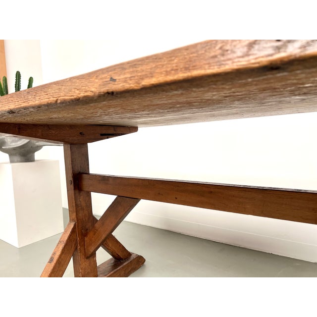 Brown Brutalist Oak Table, 19th Century For Sale - Image 8 of 18