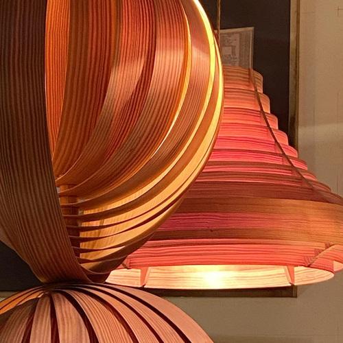 Large Vintage Plywood Lamps attributed to Hans Agne Jacobsson, 1960s, Set of 4 For Sale - Image 4 of 14