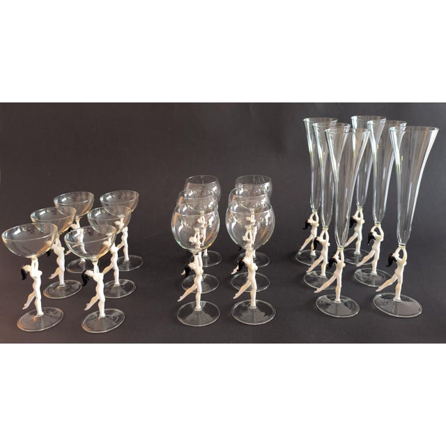 Liqueur and Wine and Champagne Glasses from Lauscha, 1940s, Set of 18 For Sale - Image 15 of 15