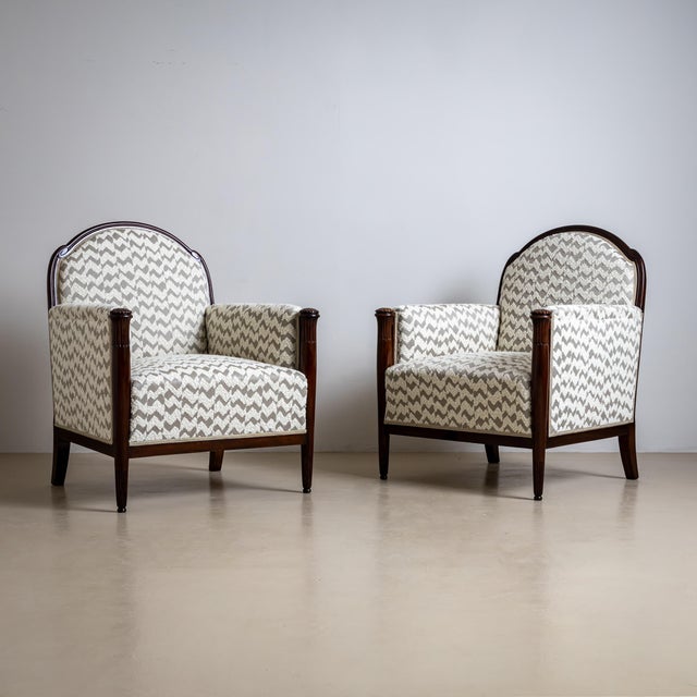 Early-20th Century Pair of Art Deco Armchairs, France For Sale - Image 10 of 12